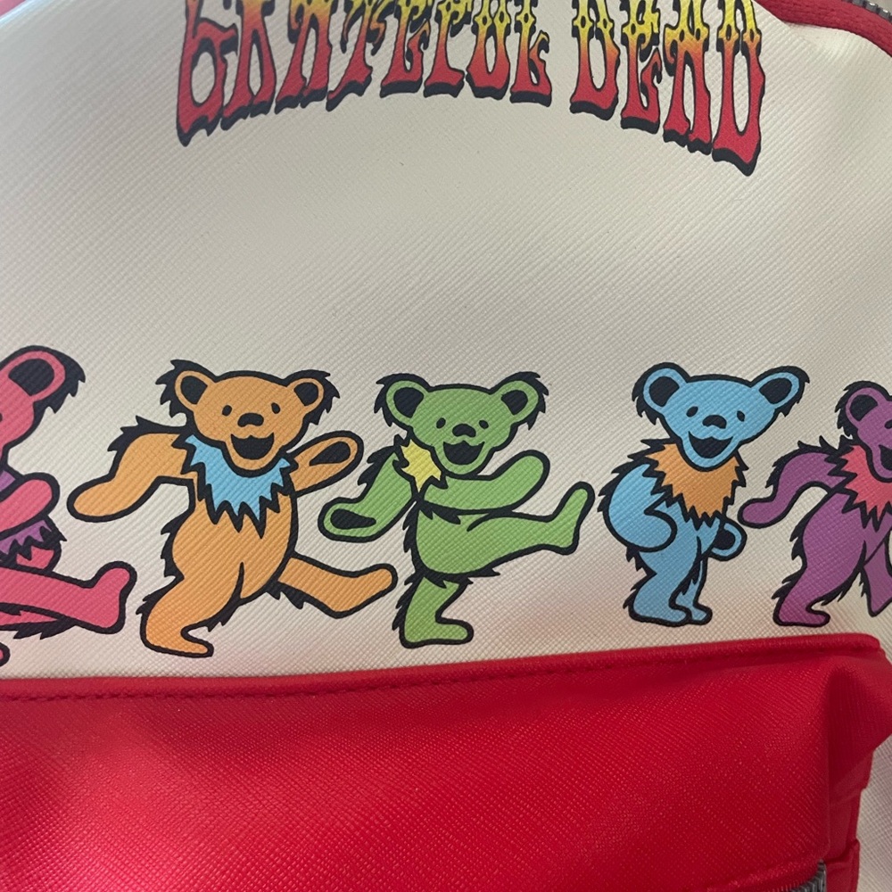 Grateful Dead Red and White Backpack with Dancing Bears.  FIRM
ON PRICE - Picture 3 of 7